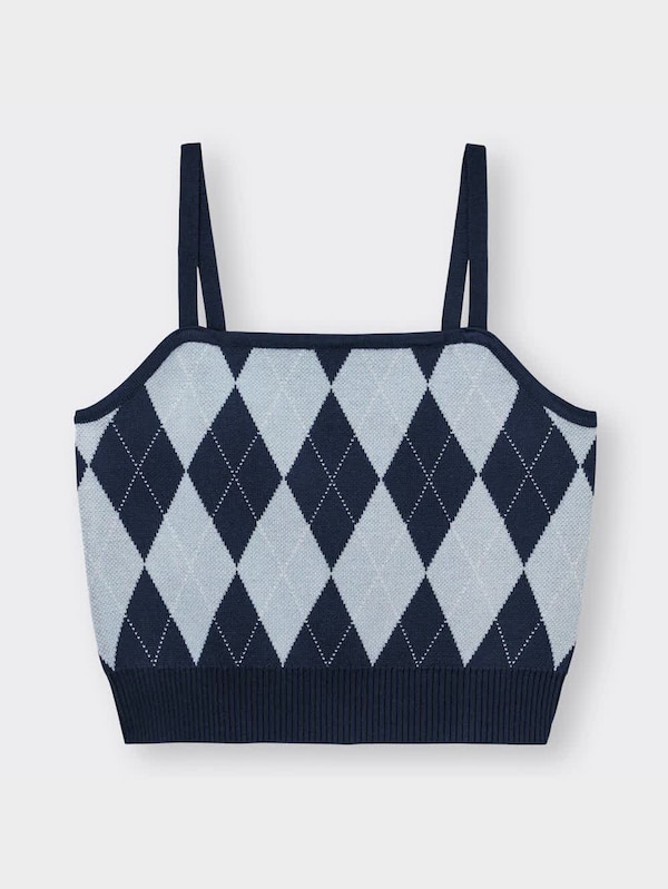 アーガイルクロップドニットキャミソールNT+E(アンサンブル可能)