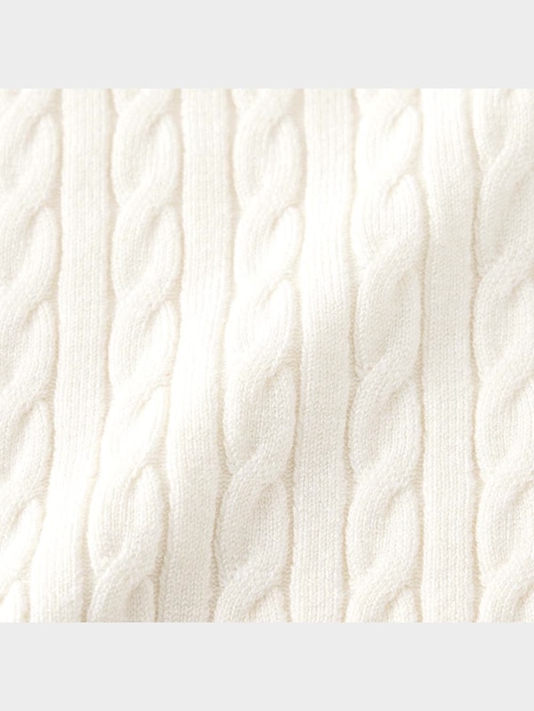 ケーブルクロップドカーディガン(半袖)NT+X(アンサンブル可能)