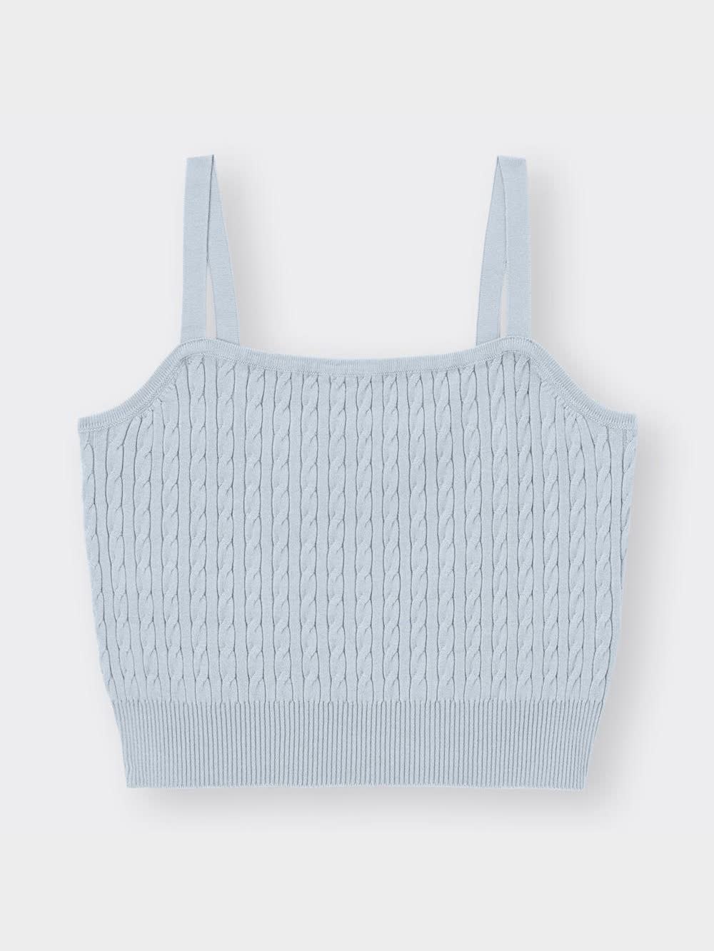 y❤︎さま専用 GU公式 | ケーブルクロップドニットキャミソールNT+X(アンサンブル可能)
