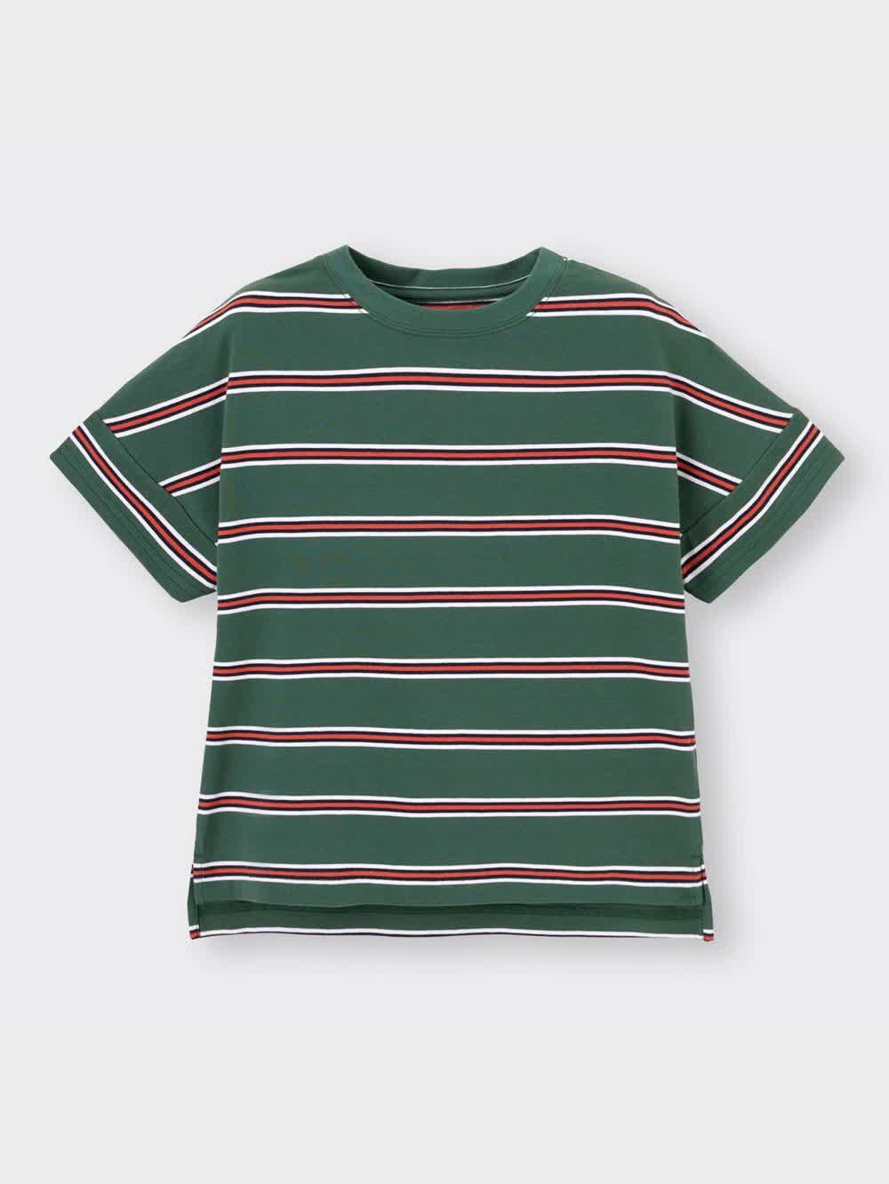 午後ティー GU公式 | KIDS(男女兼用)レトロボーダービッグT(半袖)