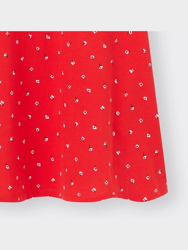 GIRLSフリルスリーブカットソーワンピース(半袖)(フラワー)