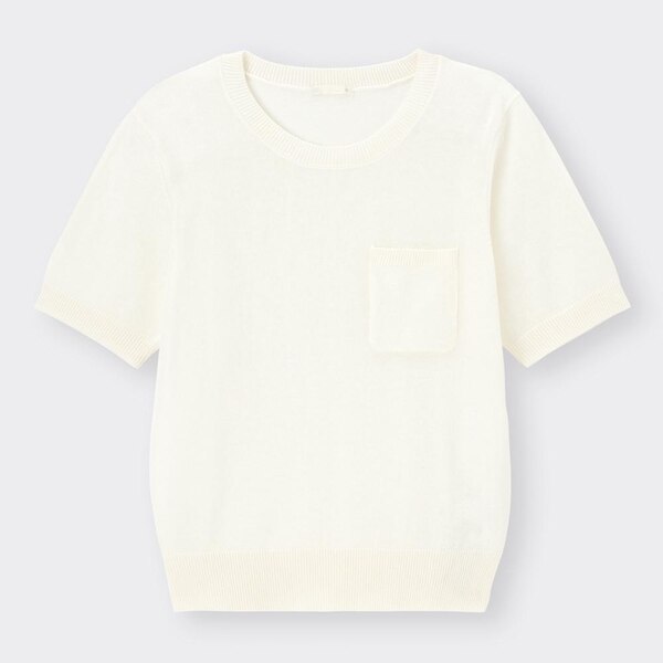 クルーネックセーター(半袖)NT+E-OFF WHITE