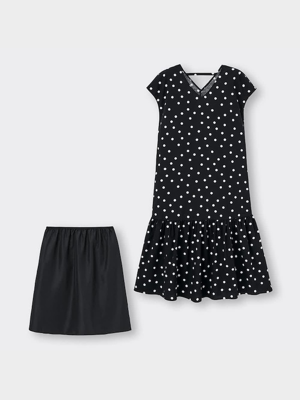 ドットVネックワンピース(半袖)RS+E