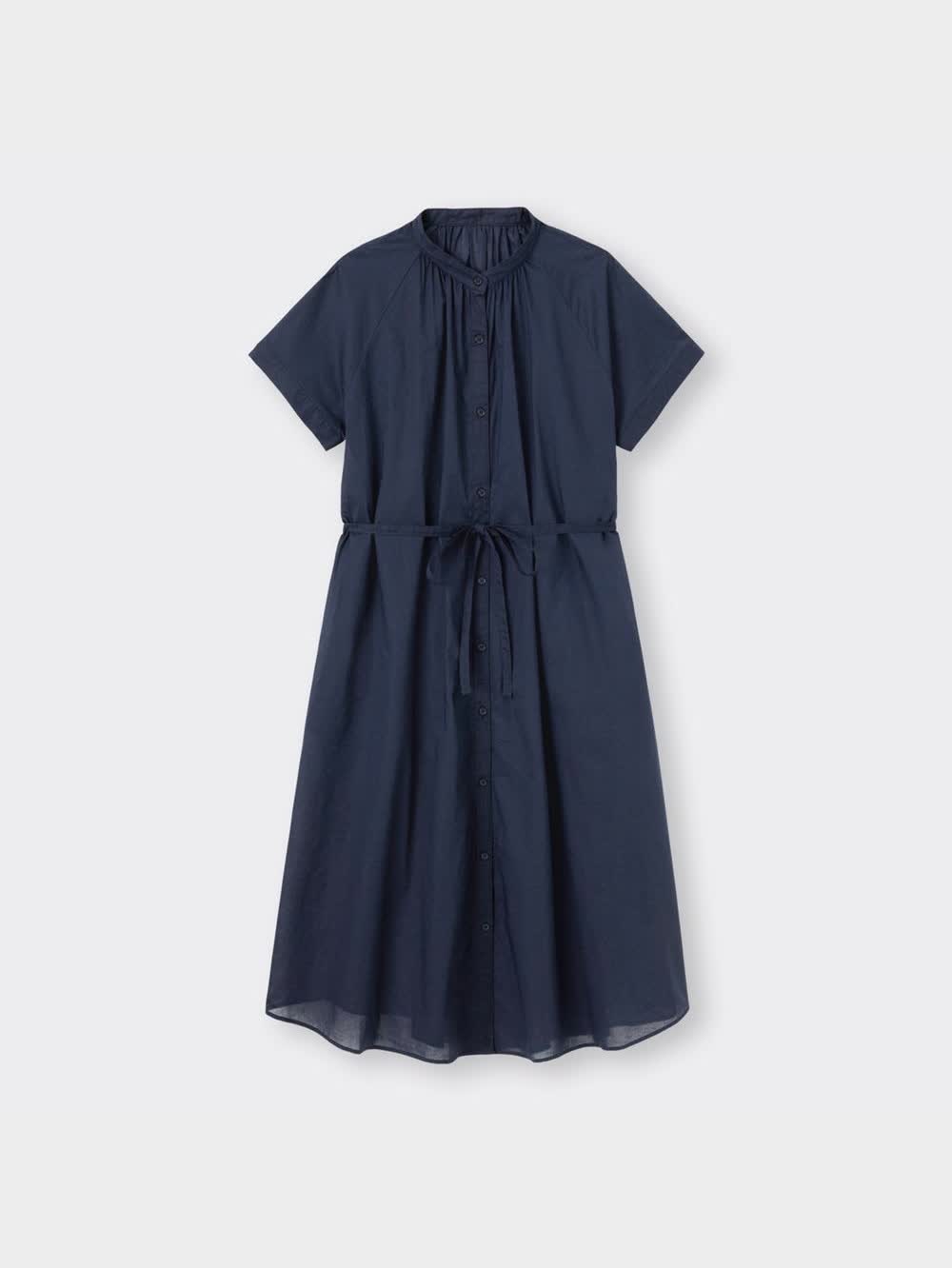 GU公式 | バンドカラーシャツワンピース(半袖)OSB+EC