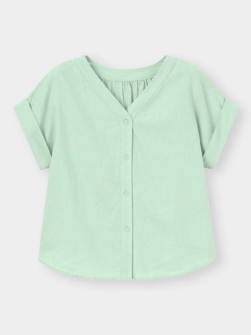 てぷぷ　0628 GU(ジーユー)の「リネンブレンド2WAYブラウス(半袖)」 - PARTE