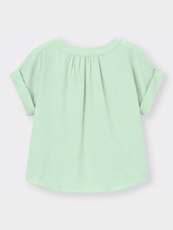 2WAYリネンブレンドブラウス(半袖)OSB+EC