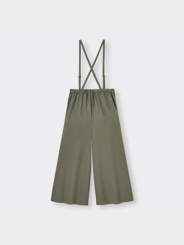 サスペンダー付きワイドクロップドパンツOSB+EC