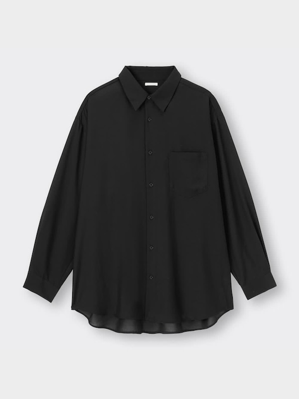 シアーオーバーサイズシャツ(長袖)NT+E