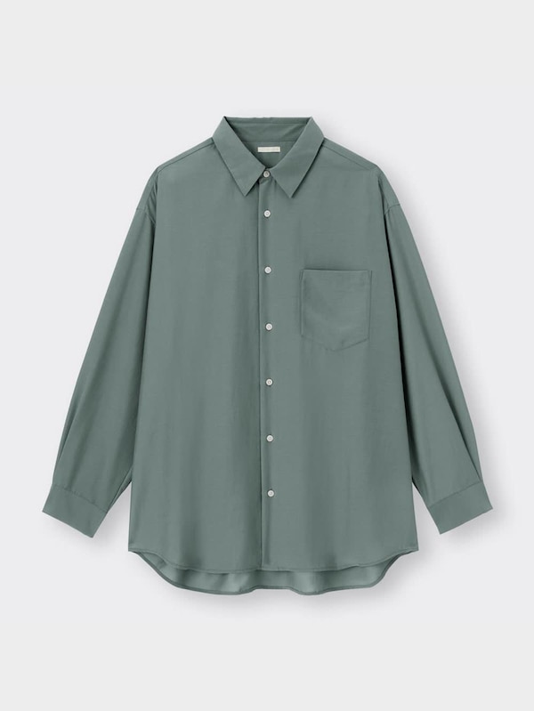 シアーオーバーサイズシャツ(長袖)NT+E