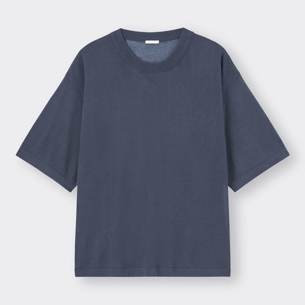 シアーリラックスフィットセーター(5分袖)NT+E-BLUE