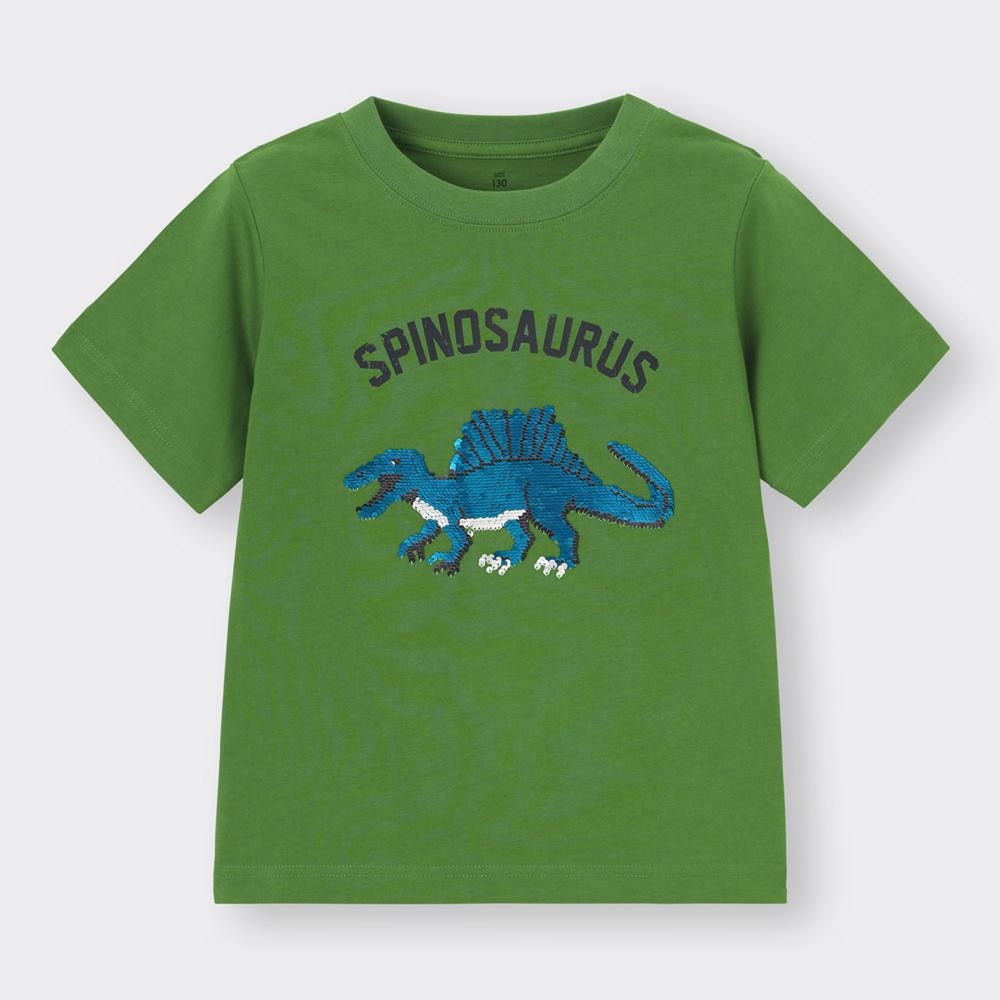 GU公式 | BOYSスパンコールT(半袖)(スピノサウルス)