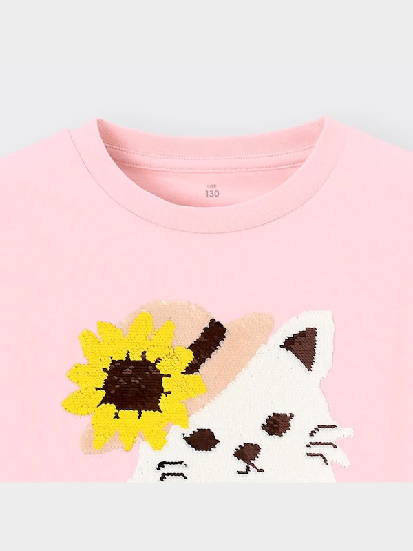 GIRLSスパンコールT(半袖)(キャット)+E