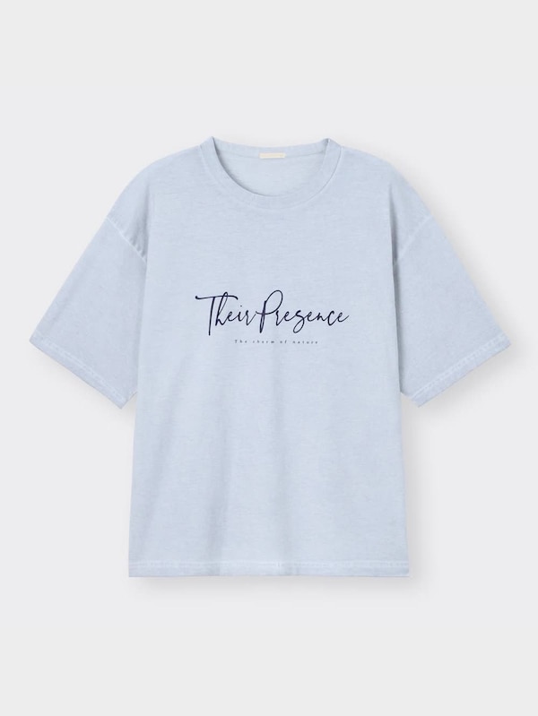 ウォッシュドビッグT(5分袖)(ロゴ)