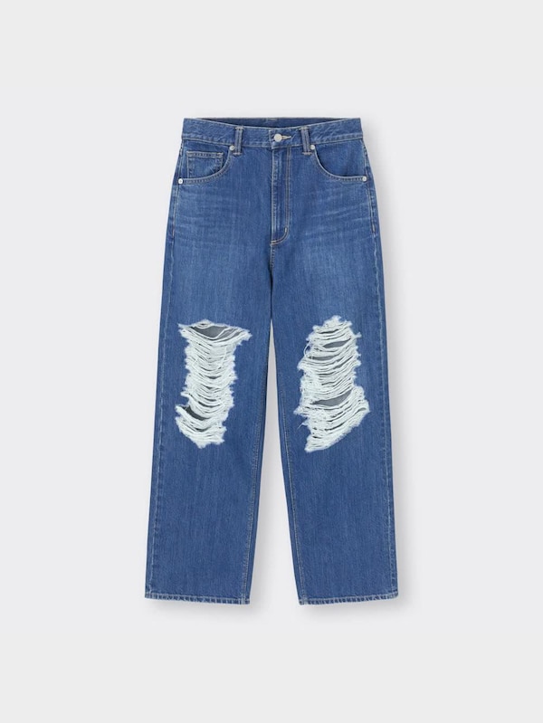 クラッシュストレートジーンズNT+E