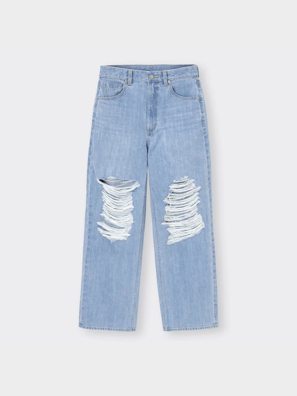 クラッシュストレートジーンズNT+E