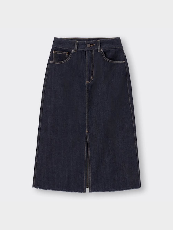 デニムスリットナローミディスカートOSA+EC(丈短め76～78cm)