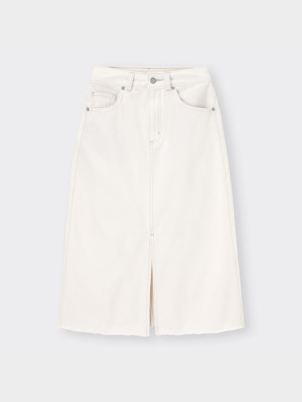 デニムスリットナローミディスカートOSA+EC(丈短め76～78cm)