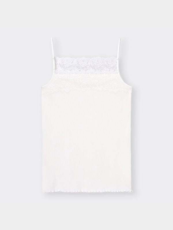 スタイルオーガニックコットンリブレースキャミソール