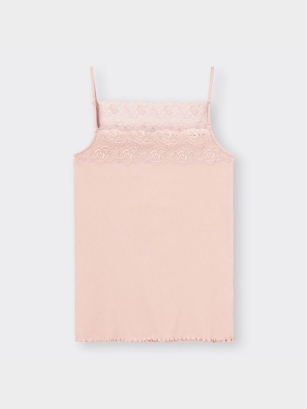 スタイルオーガニックコットンリブレースキャミソール