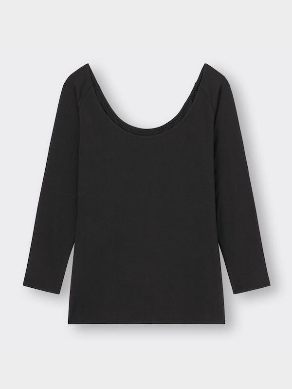 スタイルヒートワイドネックT(8分袖)