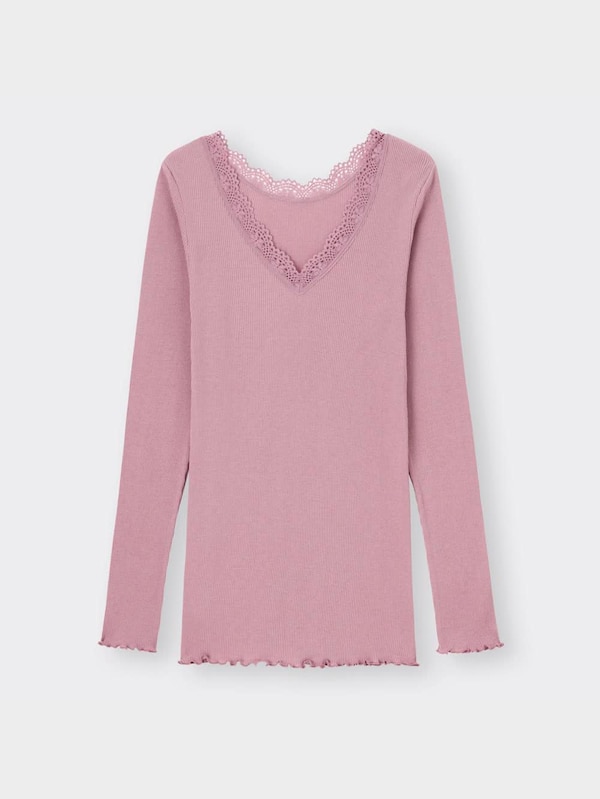 スタイルヒートリブレースVネックT(長袖)