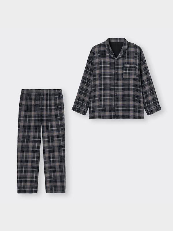 オーガニックコットンパジャマ(チェック)長袖&ロングパンツ+X