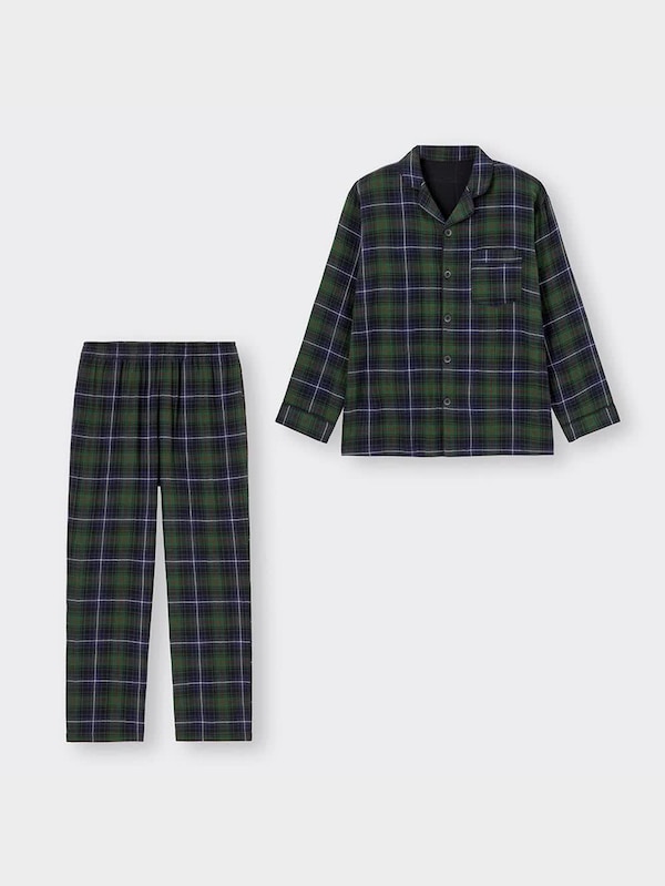オーガニックコットンパジャマ(チェック)長袖&ロングパンツ+X