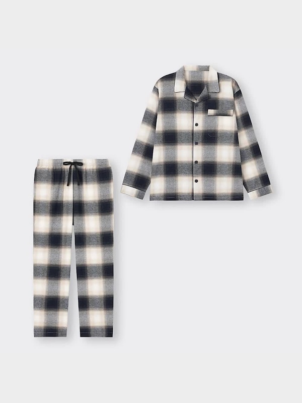 フランネルパジャマ(長袖&ロングパンツ)(オンブレチェック)+E