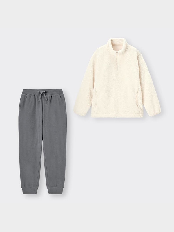 ボアハーフジップラウンジセット(長袖&ロングパンツ)