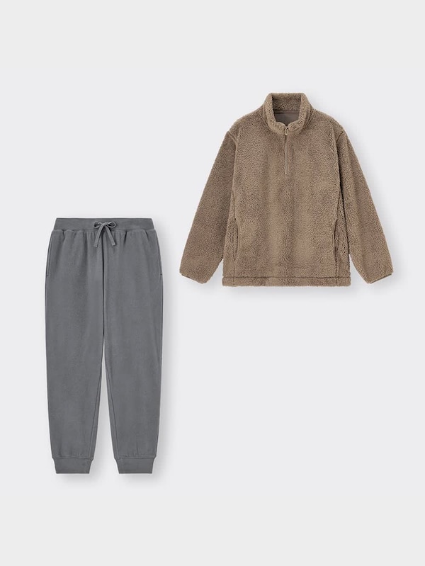 ボアハーフジップラウンジセット(長袖&ロングパンツ)