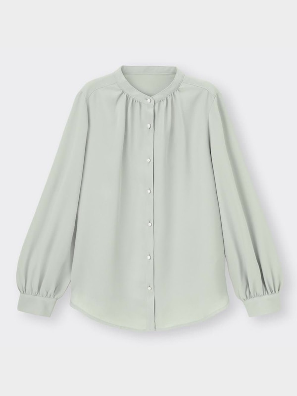 パールボタンブラウス(長袖)