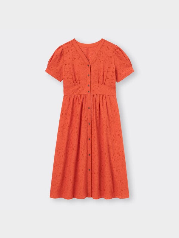 レースフロントボタンワンピース(半袖)YG