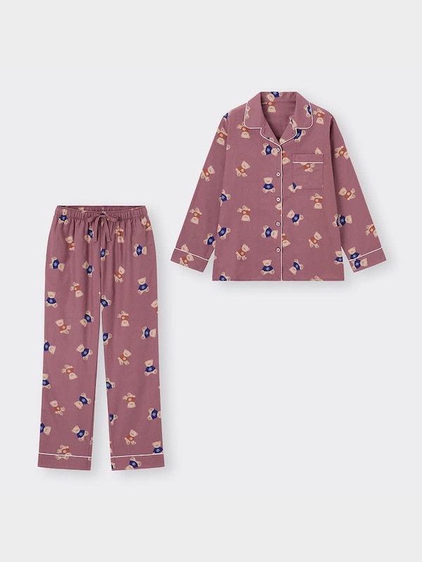 フランネルパジャマ(長袖&ロングパンツ)(ベア)