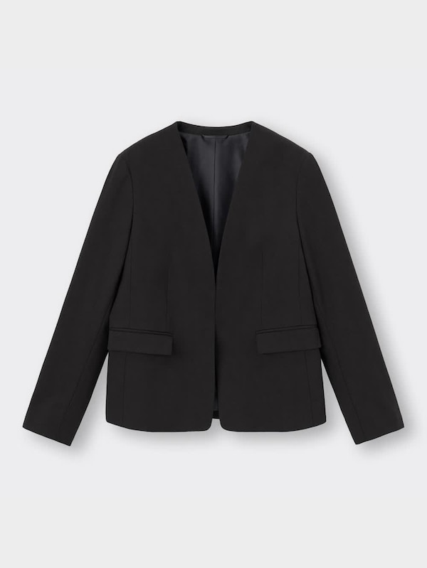 ウォッシャブルノーカラージャケットZ+E(セットアップ可能)