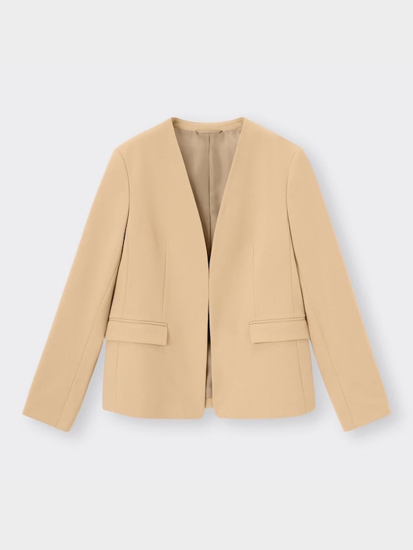 ウォッシャブルノーカラージャケットZ+E(セットアップ可能)