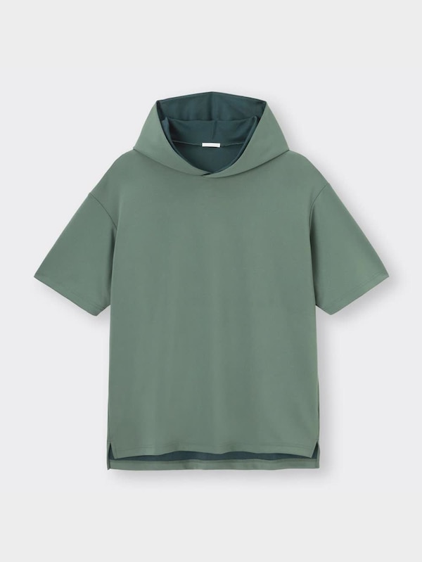 ドライダブルフェイスバイカラービッグパーカ(5分袖)NT+E