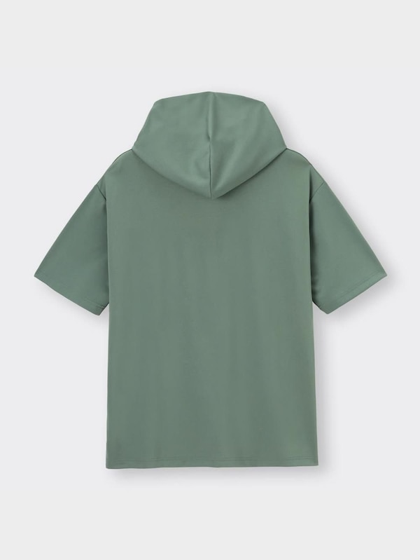 ドライダブルフェイスバイカラービッグパーカ(5分袖)NT+E