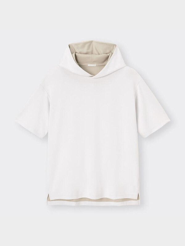 ドライダブルフェイスバイカラービッグパーカ(5分袖)NT+E