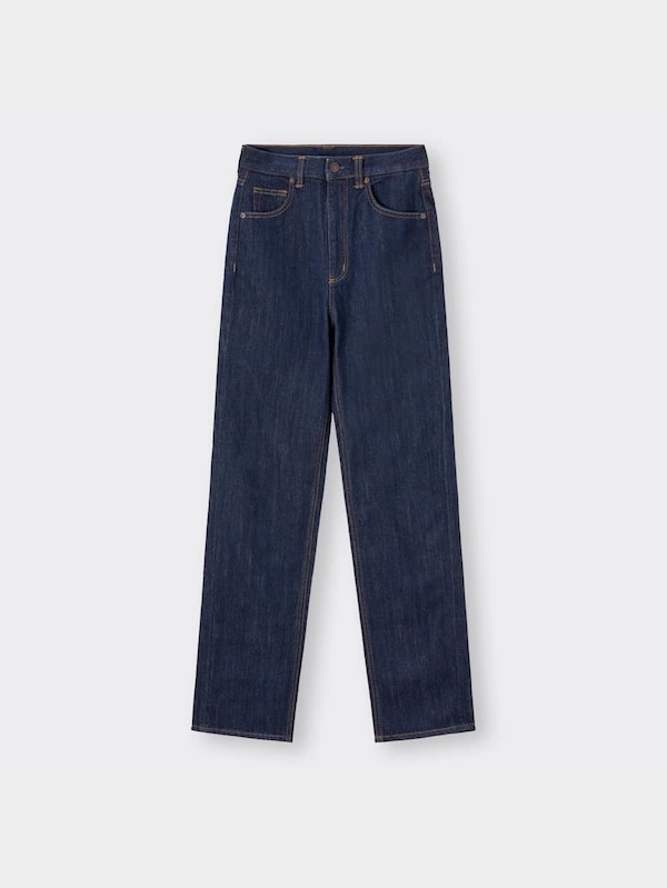 ハイウエストストレートジーンズ+EC(丈長め82.0cm)