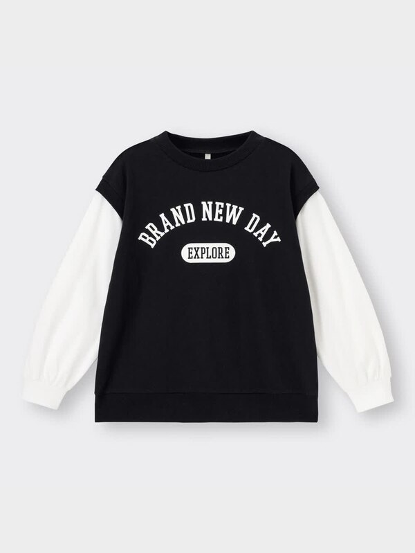 KIDS(男女兼用)グラフィックベストレイヤードビッグT(長袖)