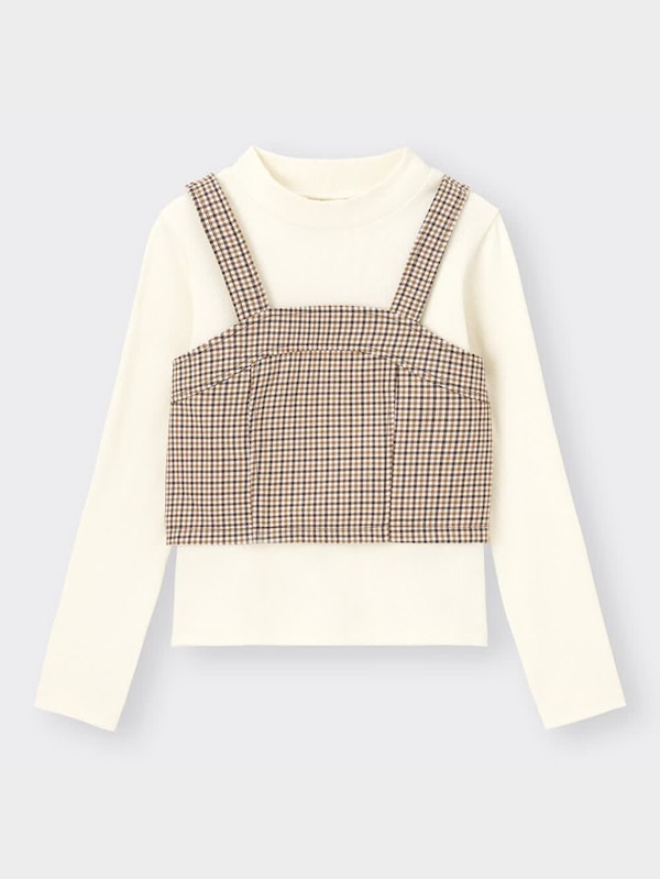 GIRLSビスチェセットリブT(長袖)+X