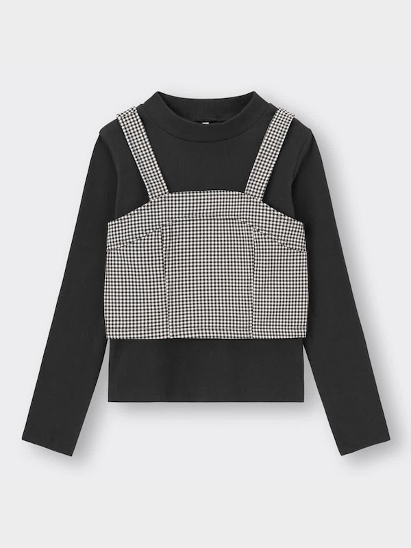 GIRLSビスチェセットリブT(長袖)+X