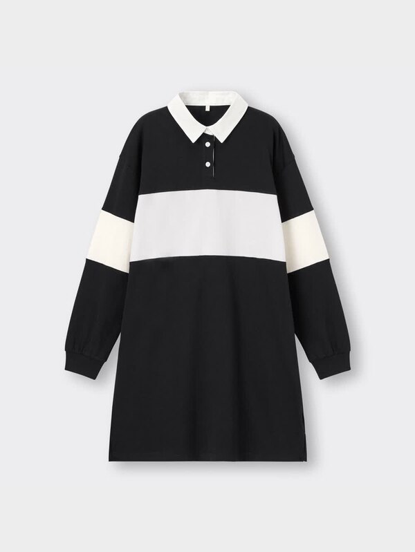 GIRLSバイカラーポロワンピース(長袖)JR+E