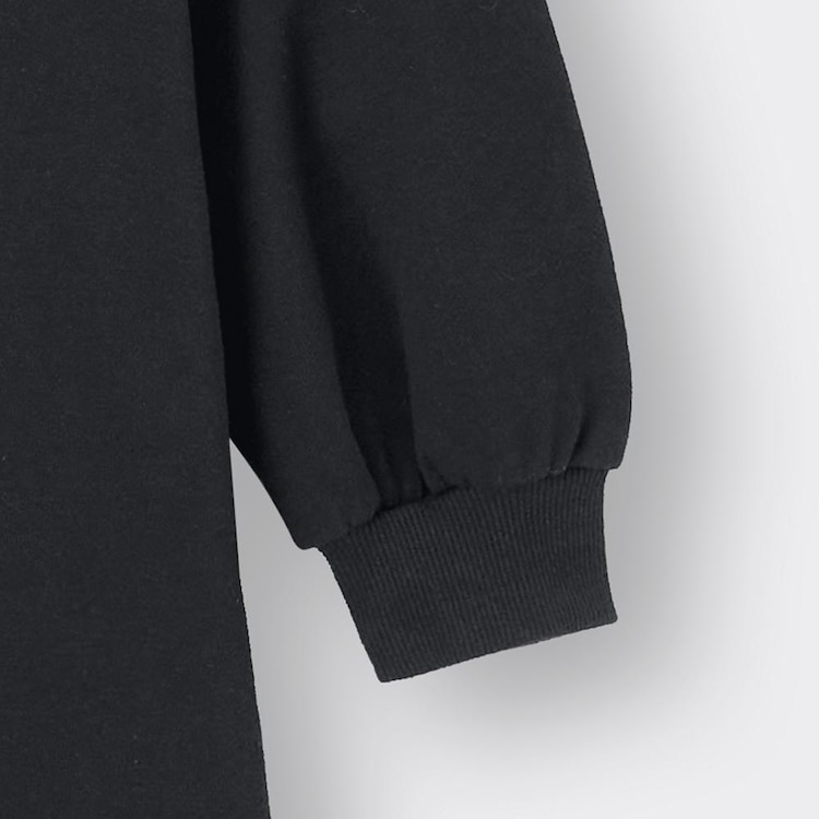 GU  ファーの袖が可愛いチュニックワンピース　130 黒