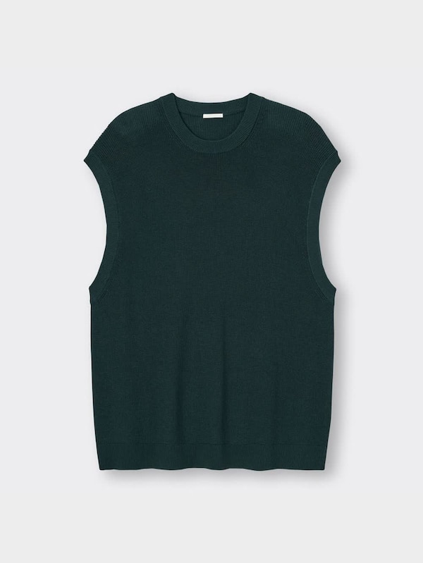 ウォッシャブルリラックスフィットニットベスト