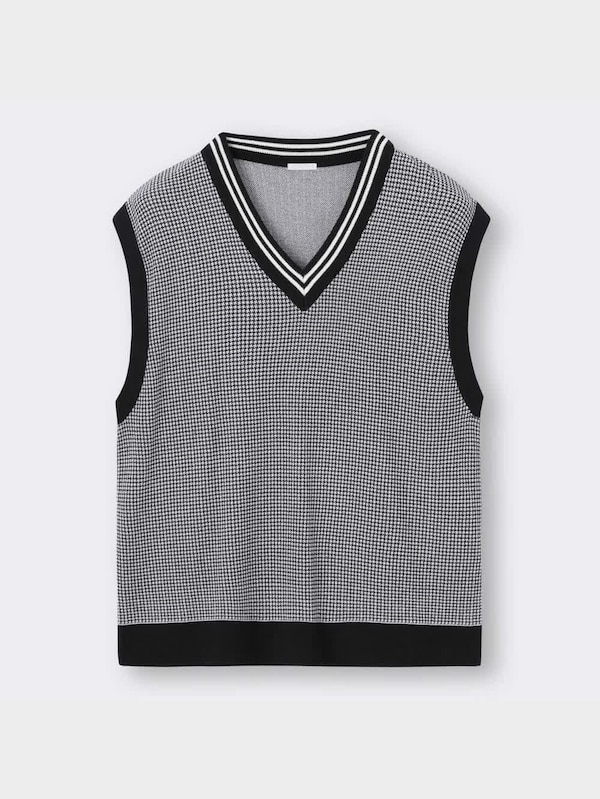 ウォッシャブルリラックスフィットチルデンニットベスト