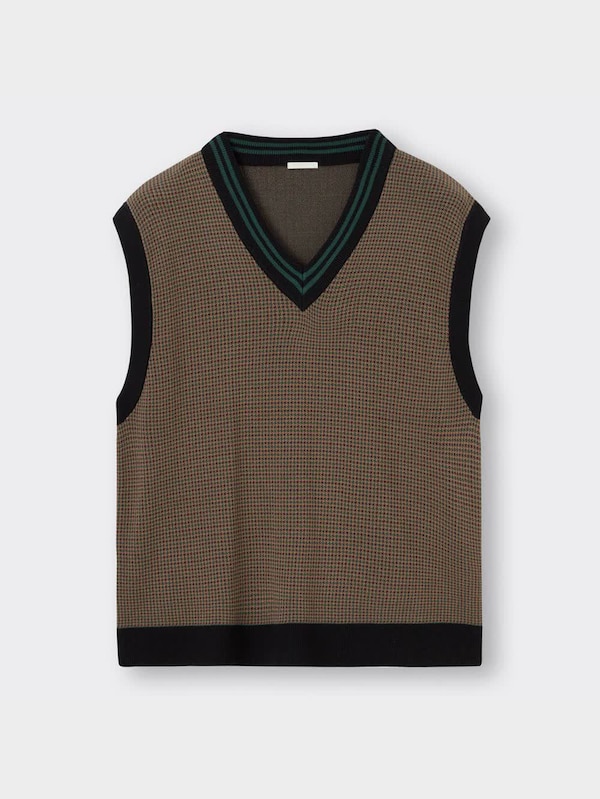 ウォッシャブルリラックスフィットチルデンニットベスト