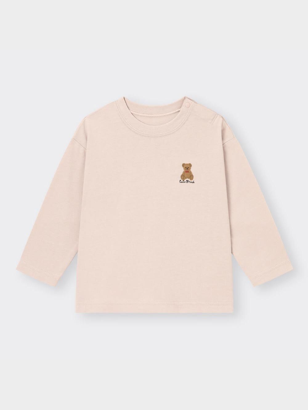 GU公式 | BABY(TODDLER)グラフィックT(長袖)(クマ)+E
