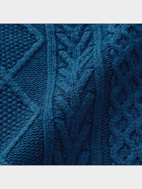 ケーブルクルーネックカーディガン(長袖)NT+E