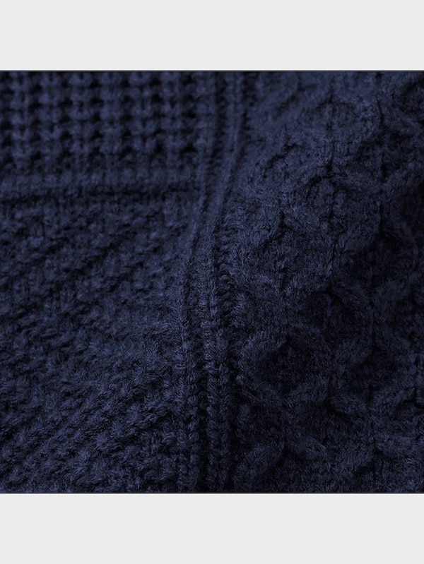 ケーブルコンビネーションリラックスフィットセーター(長袖)NT+E